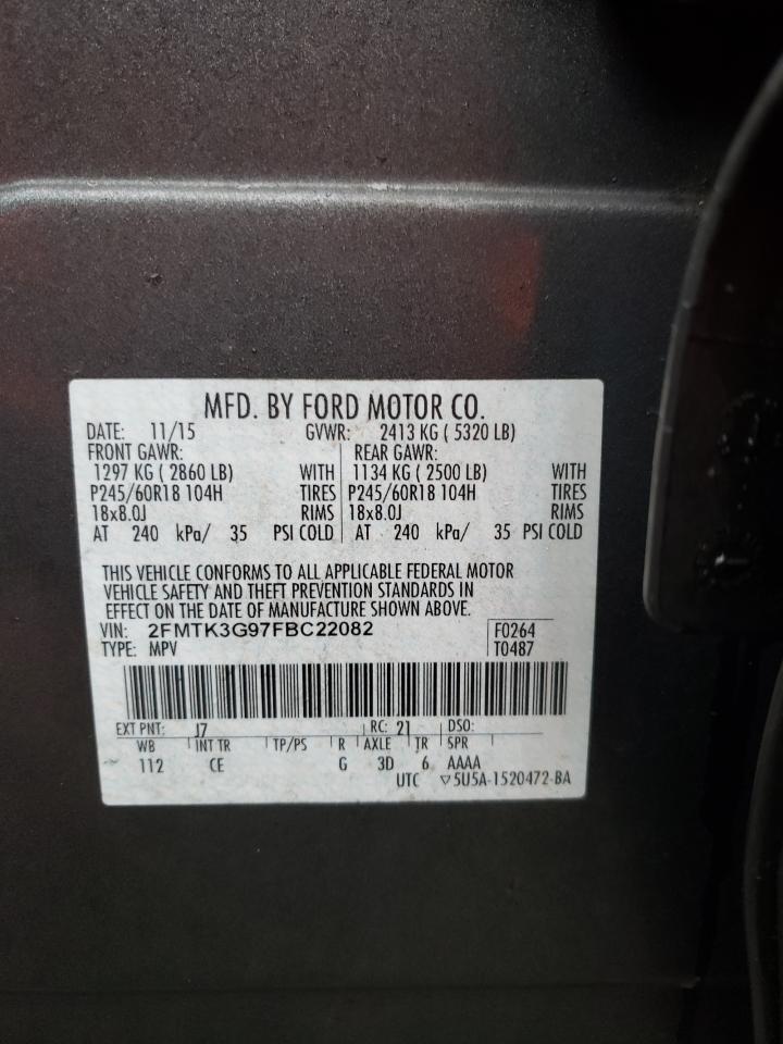 Photo 10 from auction – 2015 FORD EDGE SE with VIN 2FMTK3G97FBC22082