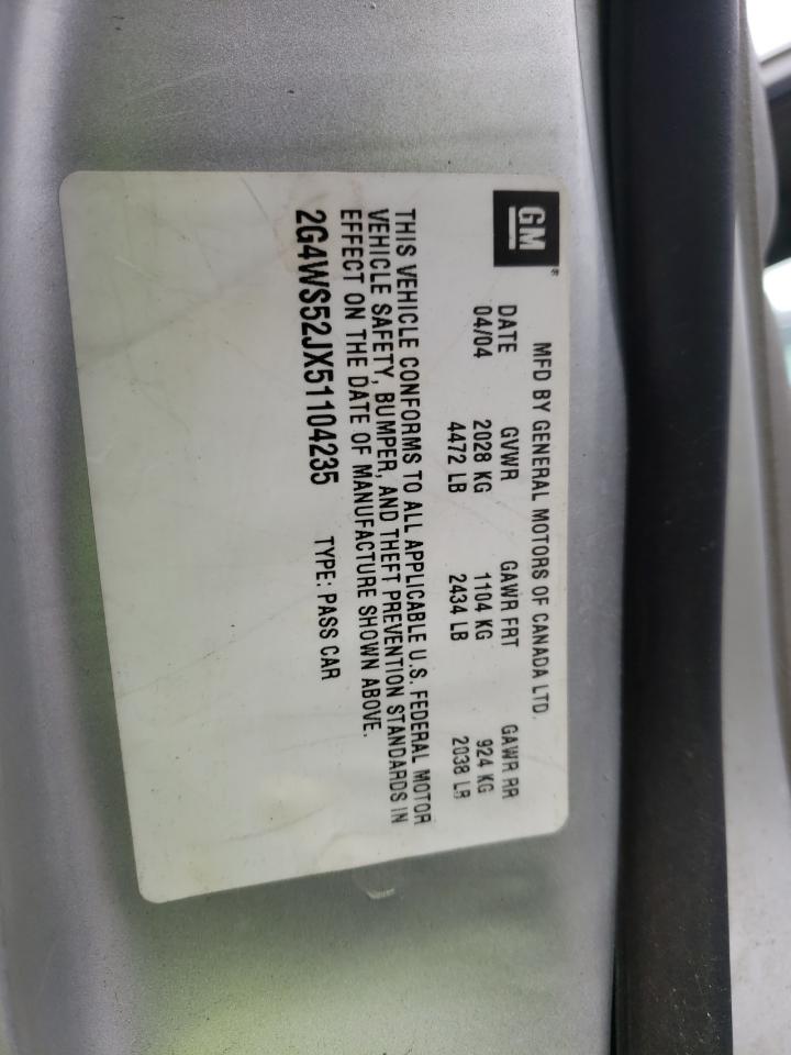 Foto 10 de la subasta – 2005 BUICK CENTURY CU con VIN 2G4WS52JX51104235