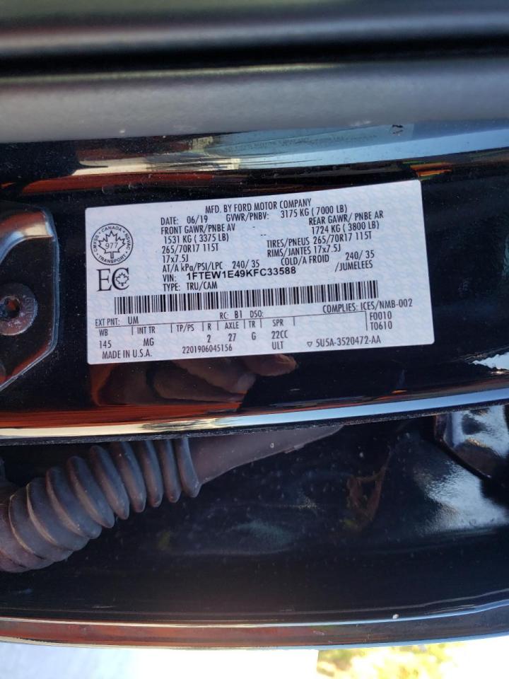 Photo 10 from auction – 2019 FORD F150 SUPER with VIN 1FTEW1E49KFC33588