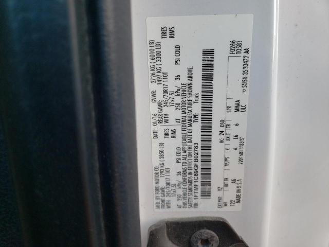 Photo 10 from auction – 2016 FORD F150 with VIN 1FTMF1C89GFB02783