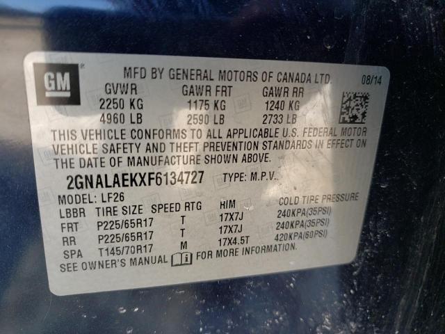 Photo 10 from auction – 2015 CHEVROLET EQUINOX LS with VIN 2GNALAEKXF6134727