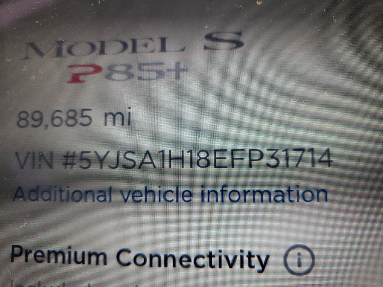 Photo 10 from auction – 2014 TESLA MODEL S with VIN 5YJSA1H18EFP31714