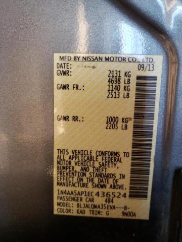 Photo 10 from auction – 2014 NISSAN MAXIMA S with VIN 1N4AA5AP1EC436524