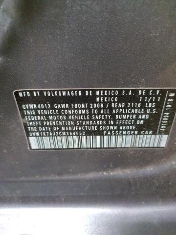 Photo 10 from auction – 2012 VOLKSWAGEN JETTA BASE with VIN 3VW1K7AJ2CM354552