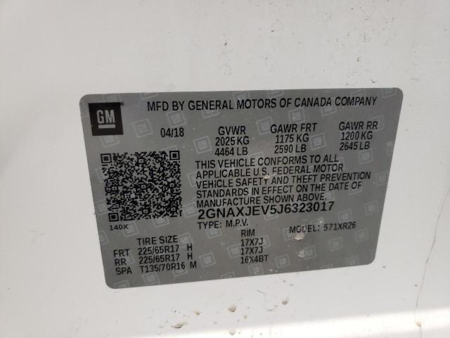 Photo 10 from auction – 2018 CHEVROLET EQUINOX LT with VIN 2GNAXJEV5J6323017