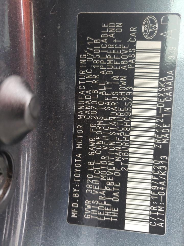 Photo 10 from auction – 2017 TOYOTA COROLLA L with VIN 2T1BURHE8HC955793
