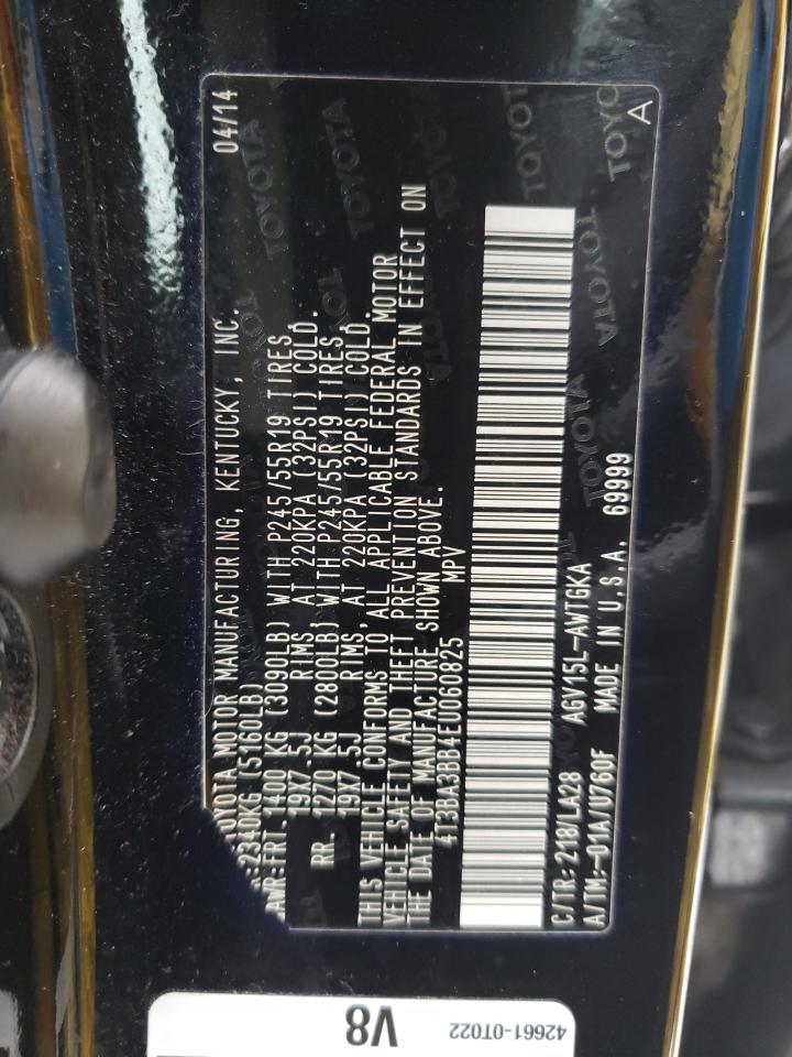 Photo 10 from auction – 2014 TOYOTA VENZA LE with VIN 4T3BA3BB4EU060825