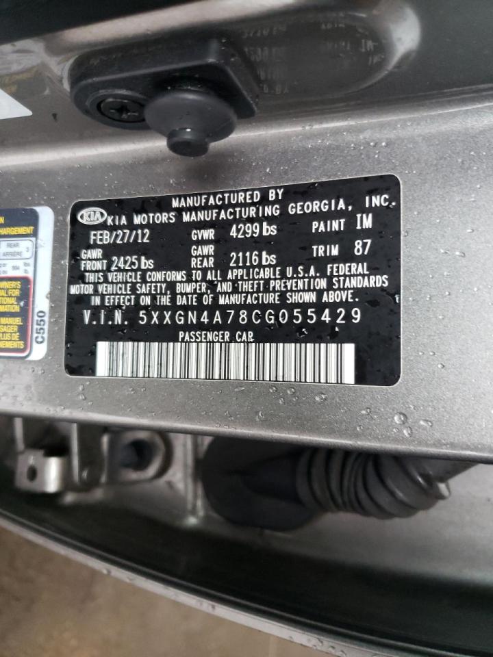 Foto 10 de la subasta – 2012 KIA OPTIMA EX con VIN 5XXGN4A78CG055429