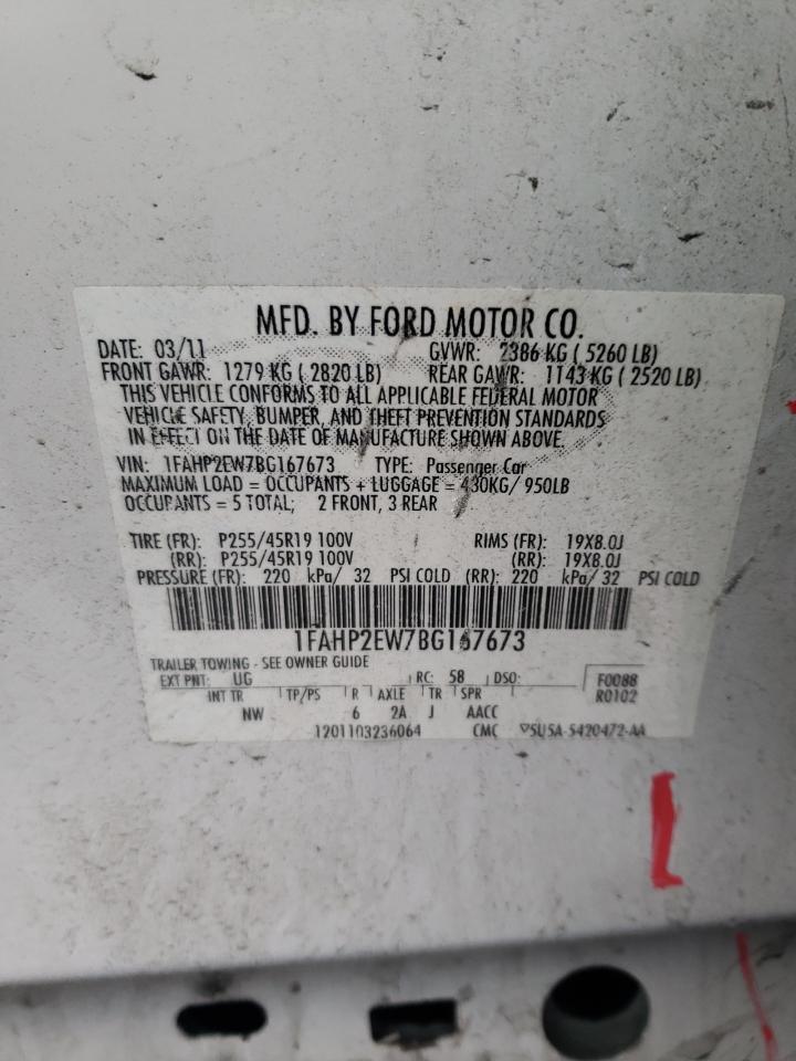 Photo 10 from auction – 2011 FORD TAURUS SEL with VIN 1FAHP2EW7BG167673
