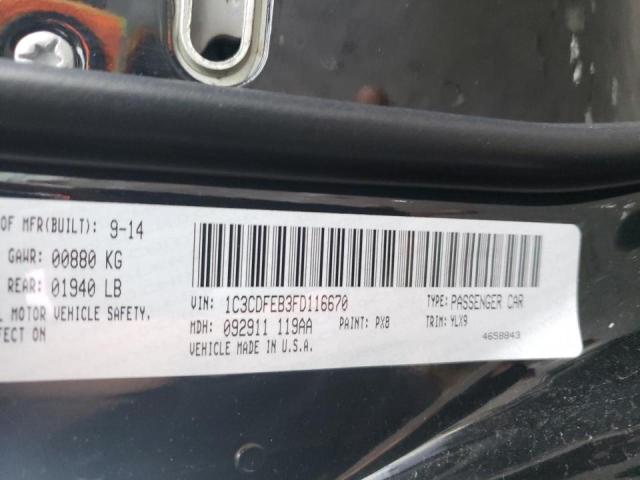 Photo 10 from auction – 2015 DODGE DART GT with VIN 1C3CDFEB3FD116670