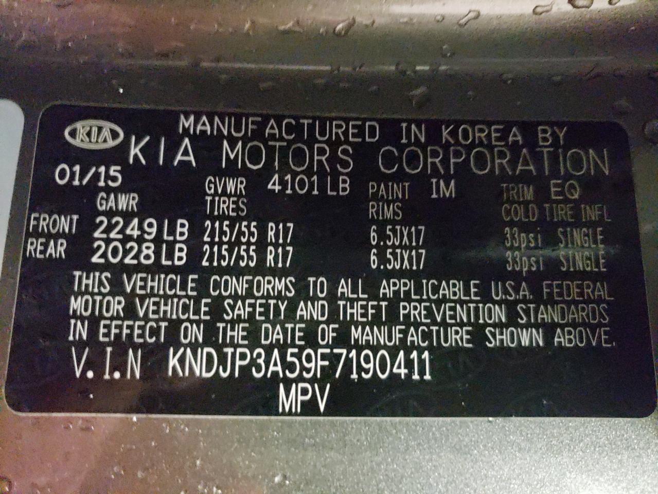 Photo 10 from auction – 2015 KIA SOUL + with VIN KNDJP3A59F7190411
