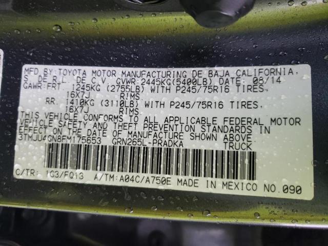 Photo 10 from auction – 2015 TOYOTA TACOMA with VIN 3TMJU4GN8FM175653