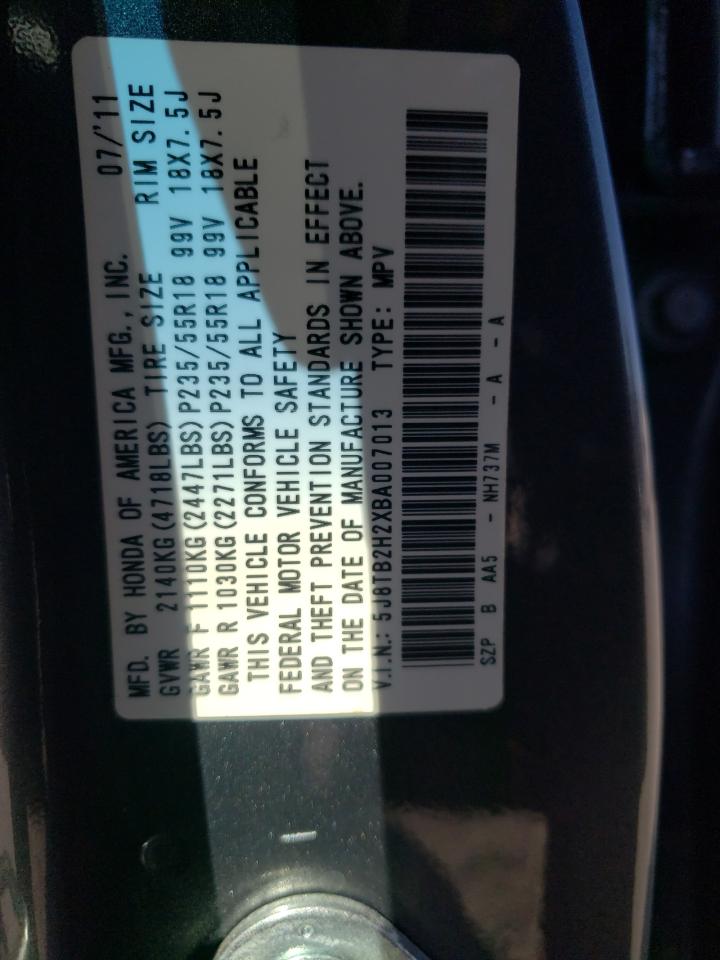 Photo 10 from auction – 2011 ACURA RDX with VIN 5J8TB2H2XBA007013