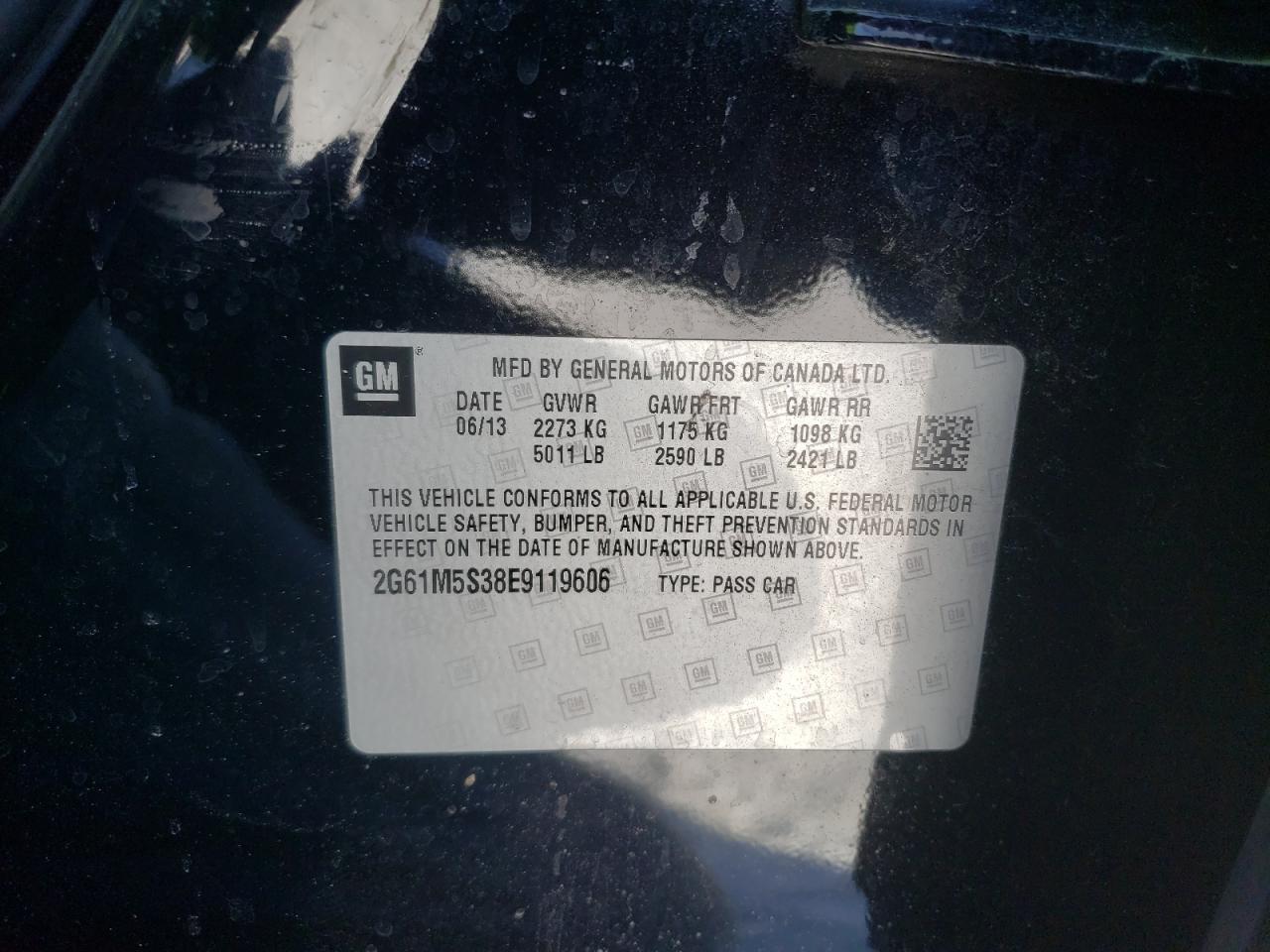 Photo 10 from auction – 2014 CADILLAC XTS with VIN 2G61M5S38E9119606