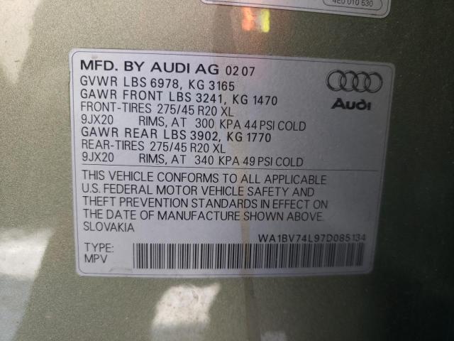 Photo 10 from auction – 2007 AUDI Q7 4.2 QUA with VIN WA1BV74L97D085134