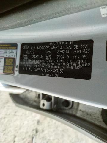 Photo 10 from auction – 2019 KIA FORTE FE with VIN 3KPF24AD5KE083156
