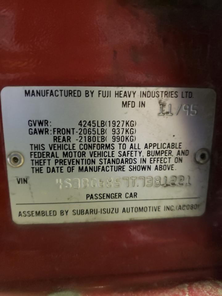 Photo 10 from auction – 1996 SUBARU LEGACY with VIN 4S3BG6857T7381221