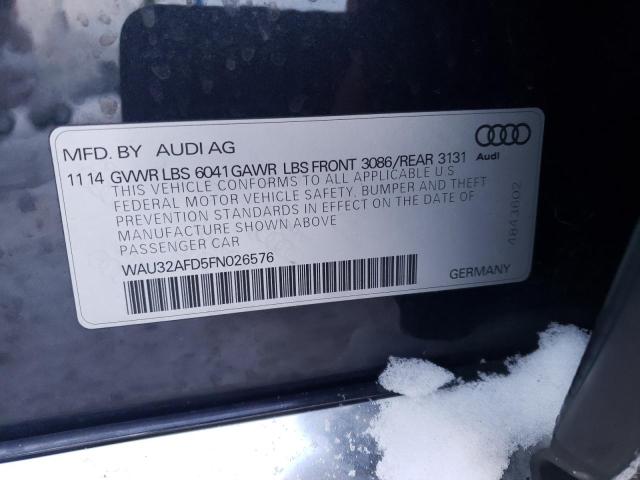 Photo 10 from auction – 2015 AUDI A8 L QUATT with VIN WAU32AFD5FN026576
