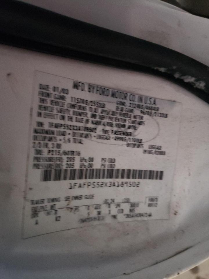 Photo 10 from auction – 2003 FORD TAURUS SES with VIN 1FAFP552X3A189502