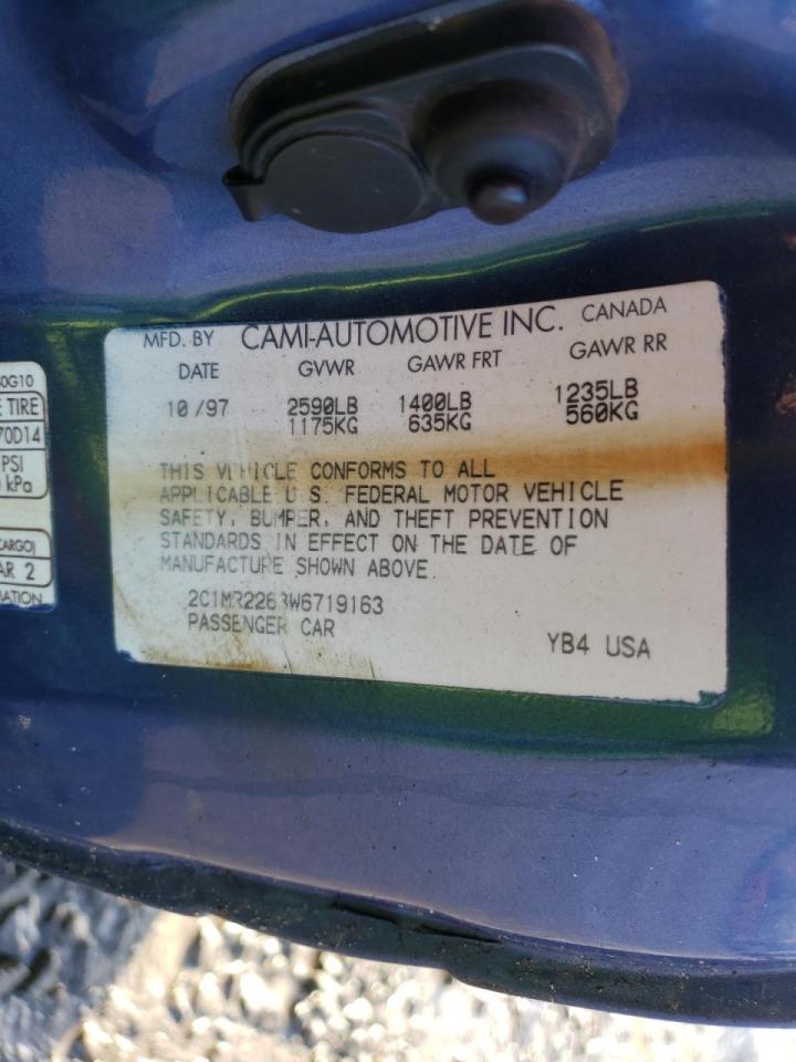 Photo 10 from auction – 1998 CHEVROLET METRO with VIN 2C1MR2263W6719163