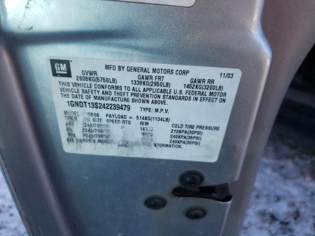 Photo 10 from auction – 2004 CHEVROLET TRAILBLAZE with VIN 1GNDT13S242239479