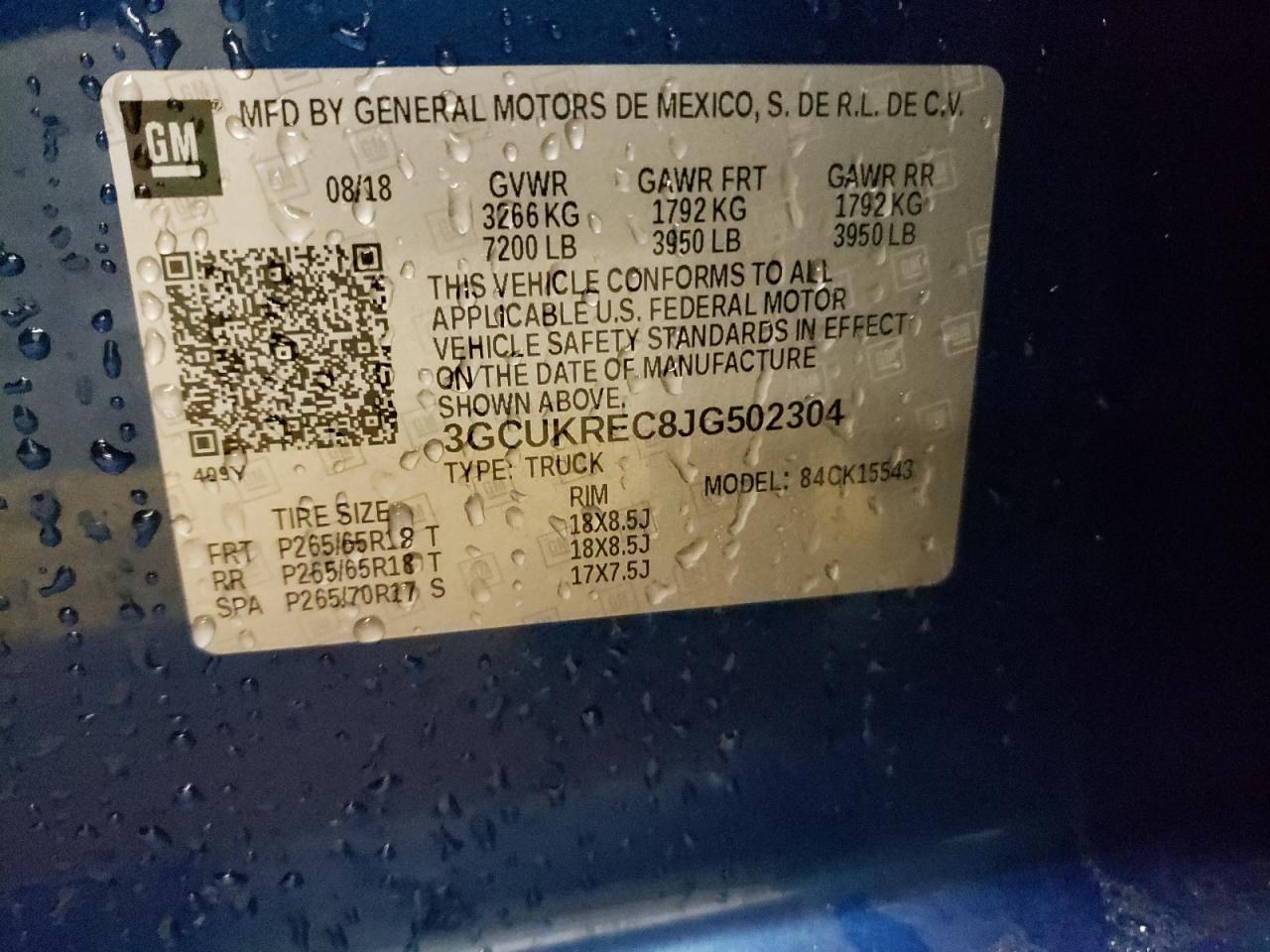 Photo 10 from auction – 2018 CHEVROLET SILVERADO with VIN 3GCUKREC8JG502304