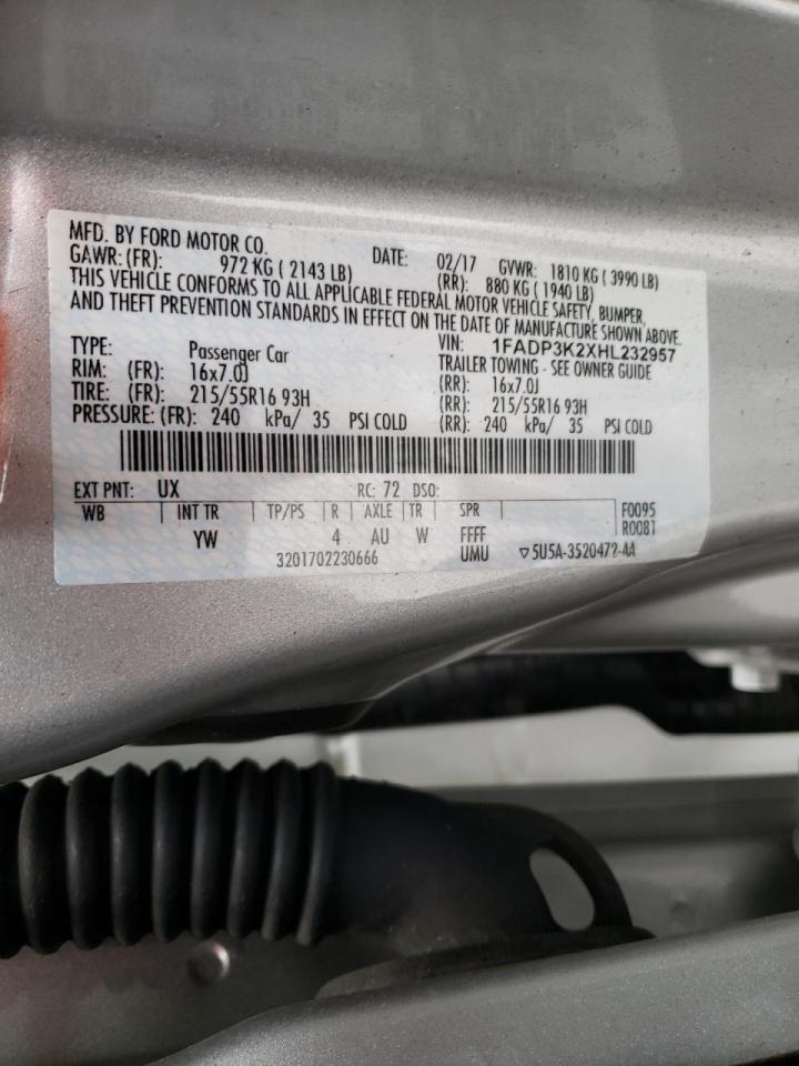 Photo 10 from auction – 2017 FORD FOCUS SE with VIN 1FADP3K2XHL232957