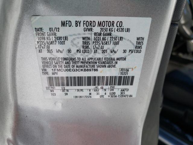 Photo 10 from auction – 2012 FORD ESCAPE LIM with VIN 1FMCU0EG3CKB89786