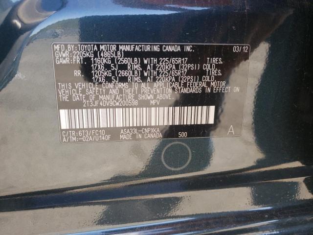 Photo 10 from auction – 2012 TOYOTA RAV4 with VIN 2T3JF4DV9CW200598
