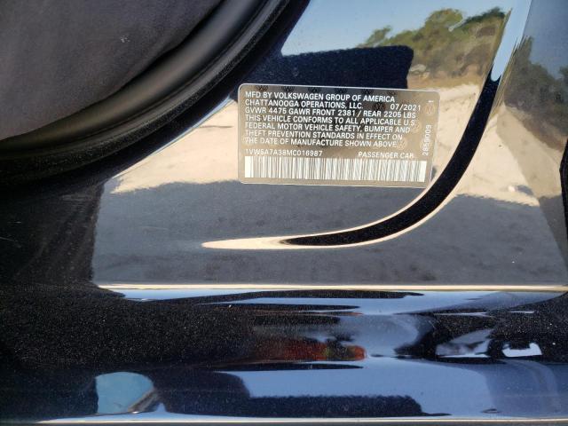 Photo 10 from auction – 2021 VOLKSWAGEN PASSAT SE with VIN 1VWSA7A38MC016987