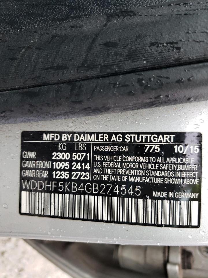 Photo 10 from auction – 2016 MERCEDES-BENZ E 350 with VIN WDDHF5KB4GB274545