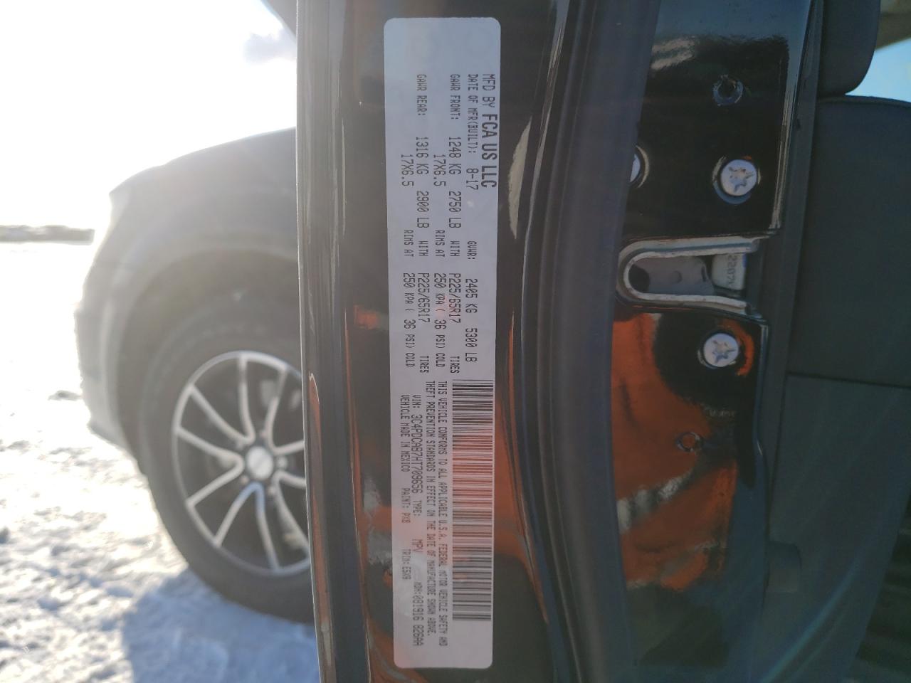 Photo 10 from auction – 2017 DODGE JOURNEY SE with VIN 3C4PDCAB7HT709656