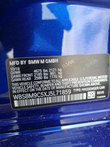 Photo 10 from auction – 2018 BMW M3 with VIN WBS8M9C5XJ5L71859