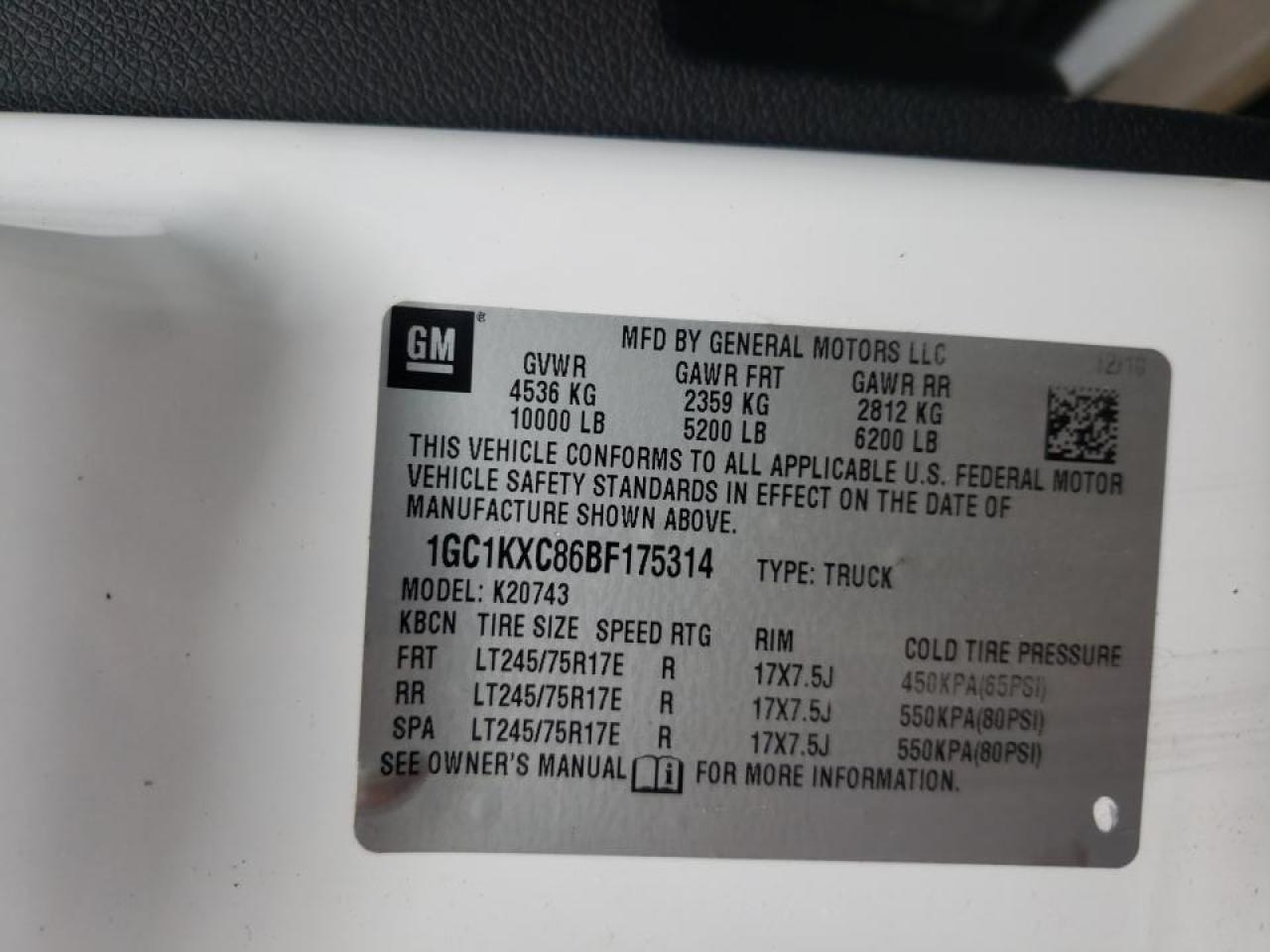 Photo 10 from auction – 2011 CHEVROLET SILVERADO with VIN 1GC1KXC86BF175314