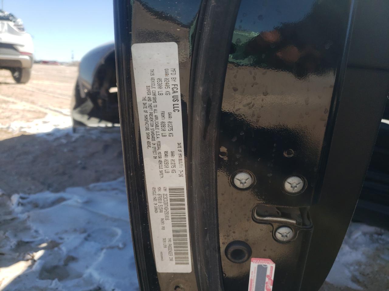 Photo 10 from auction – 2016 DODGE CHALLENGER with VIN 2C3CDZBTXGH291016