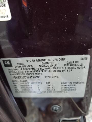 Photo 10 from auction – 2009 GMC ACADIA SLE with VIN 1GKER13D19J113306