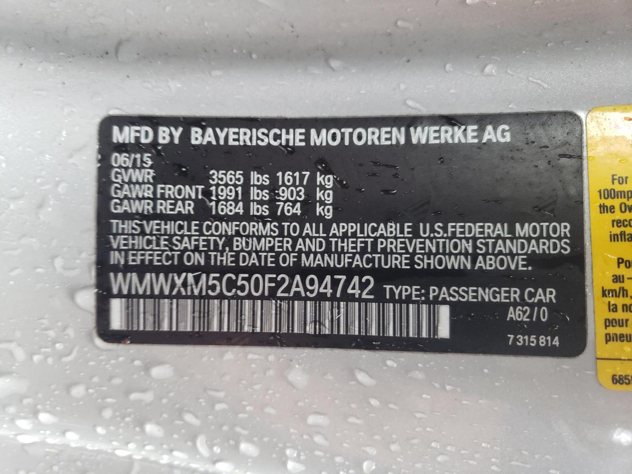 Photo 10 from auction – 2015 MINI COOPER with VIN WMWXM5C50F2A94742