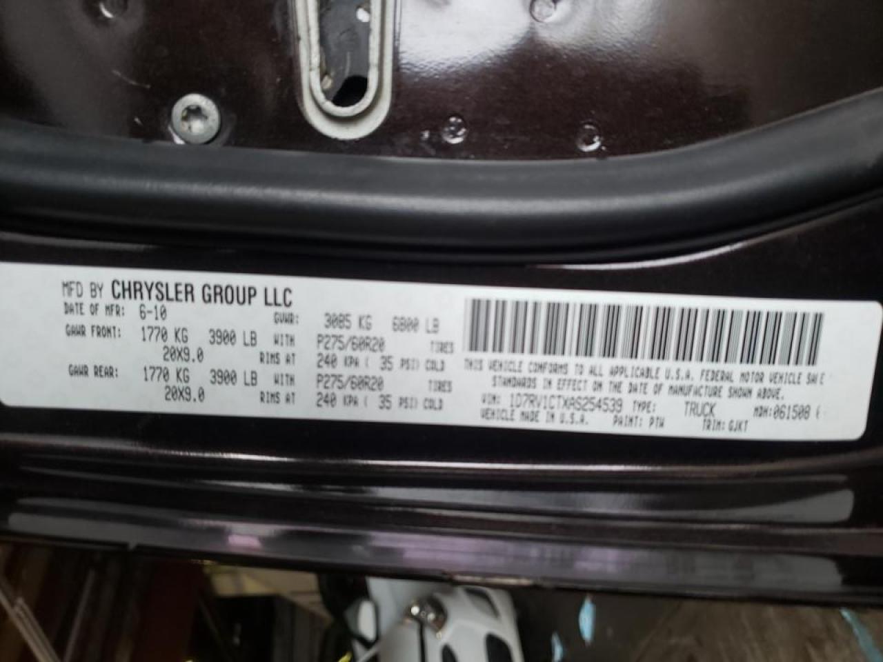 Foto 18 de la subasta – 2010 DODGE RAM 1500 con VIN 1D7RV1CTXAS254539