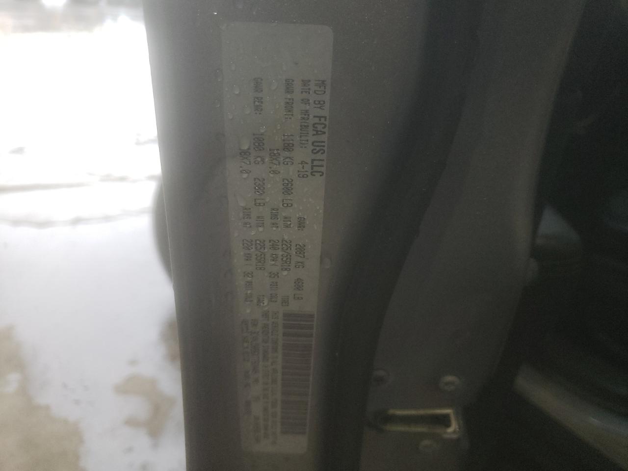Photo 10 from auction – 2019 JEEP COMPASS LA with VIN 3C4NJDBB6K1768449