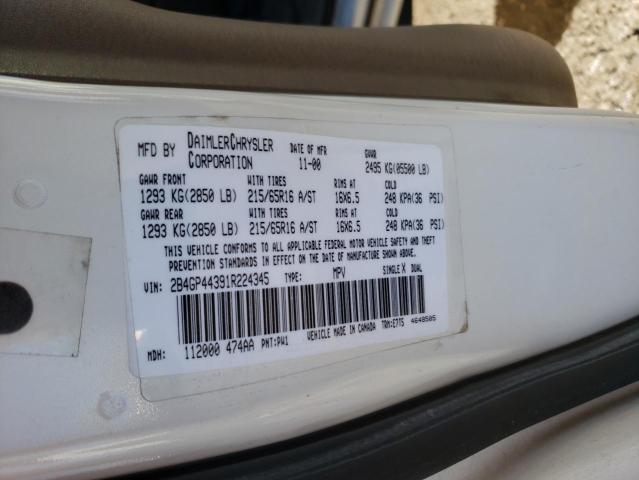 Photo 10 from auction – 2001 DODGE GRAND CARA with VIN 2B4GP44391R224345
