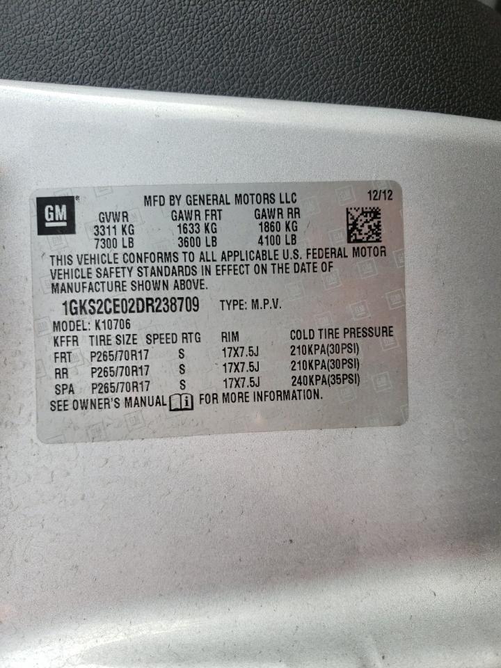 Photo 10 from auction – 2013 GMC YUKON SLT with VIN 1GKS2CE02DR238709