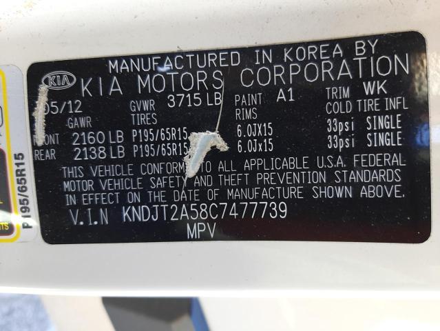 Photo 10 from auction – 2012 KIA SOUL with VIN KNDJT2A58C7477739