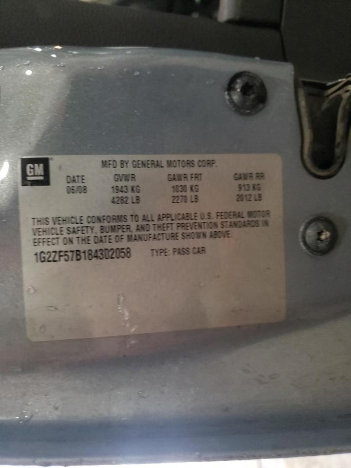 Photo 10 from auction – 2008 PONTIAC G6 VALUE L with VIN 1G2ZF57B184302058