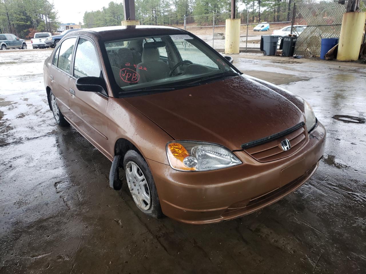 HONDA CIVIC LX 2001 with VIN 1HGES16581L024329 - Photo from auction
