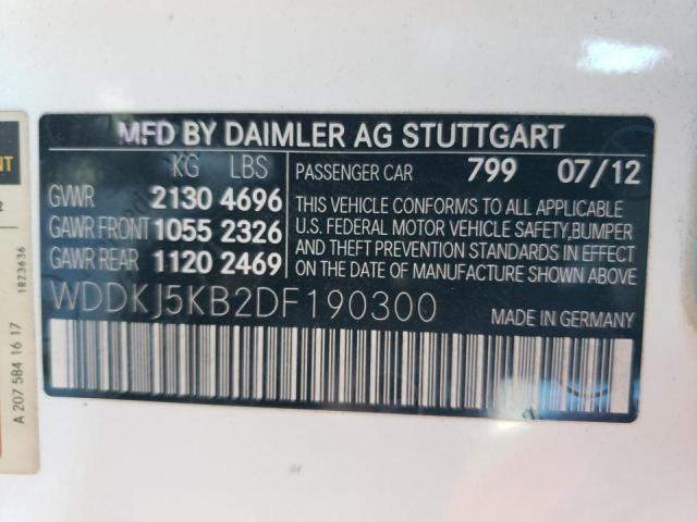 Photo 10 from auction – 2013 MERCEDES-BENZ E 350 with VIN WDDKJ5KB2DF190300