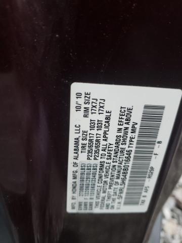 Photo 10 from auction – 2011 HONDA ODYSSEY EX with VIN 5FNRL5H64BB016646