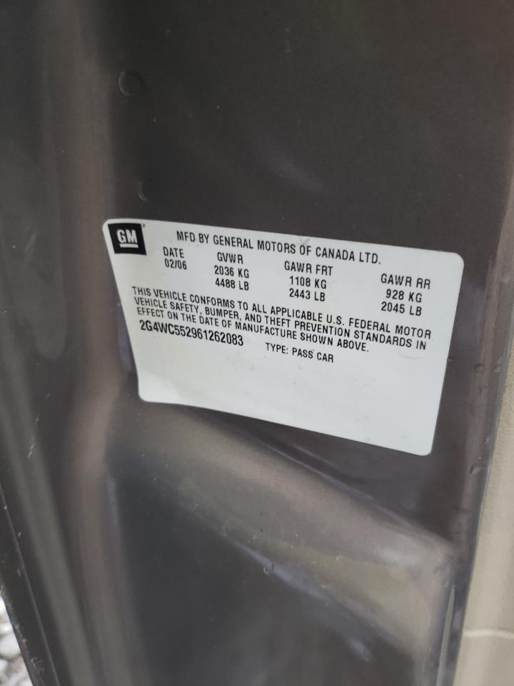Photo 10 from auction – 2006 BUICK LACROSSE C with VIN 2G4WC552961262083