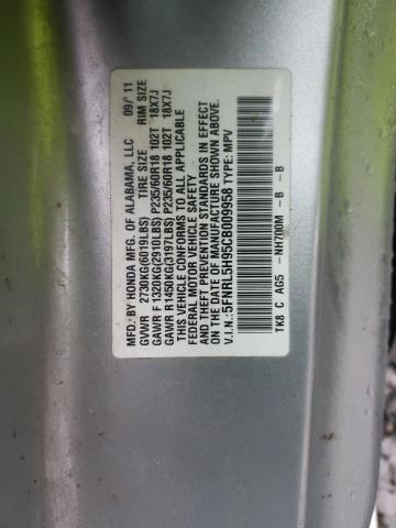 Photo 10 from auction – 2012 HONDA ODYSSEY TO with VIN 5FNRL5H95CB009958