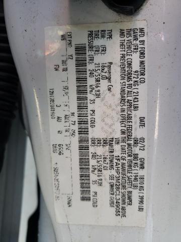 Photo 10 from auction – 2012 FORD FOCUS SEL with VIN 1FAHP3M28CL349055