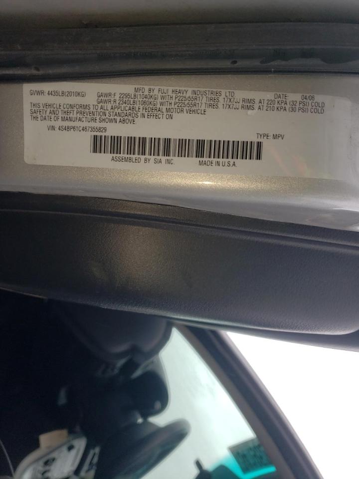 Photo 10 from auction – 2006 SUBARU LEGACY OUT with VIN 4S4BP61C467355829